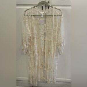 LC Lauren Conrad Sheer Lace Cardigan.